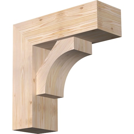 Ekena Millwork Westlake Block Smooth Bracket w/ Offset Brace, Douglas Fir, 7 1/2"W x 22"D x 22"H BKT0806X22X22WTL05SDF